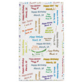 März, 18 Geburtstagsgeschenktasche Kleine Geschenktüte (Rückseite)