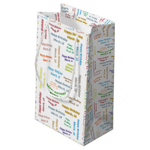 März, 18 Geburtstagsgeschenktasche Kleine Geschenktüte
