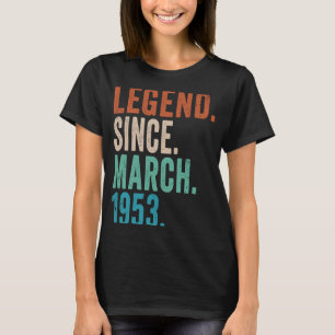 März 1953 Vintag 70 Jahre alter Retro 70. Geburtst T-Shirt