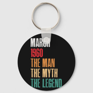 März 1960 Man Myth Legend 60. Geburtstagsgeschenk Schlüsselanhänger