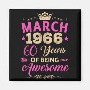 März 1966 60 Jahre Awesome Retro 60. Geburtstag Magnet