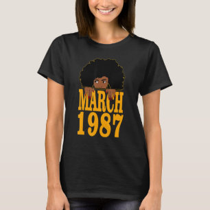 März 1987 35. Geburtstag 35 Jahre alte Schwarze Fr T-Shirt