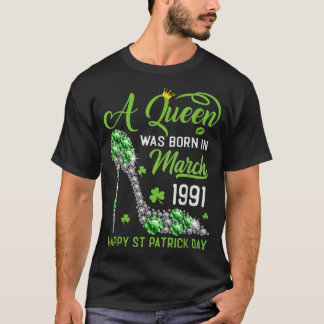 März 1991 32. Geburtstag Happy St Patrick's Day Sh T-Shirt