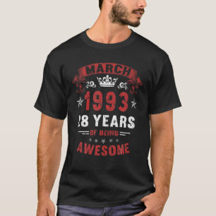 März 1993 28 Jahre Phantastisch sein 28. Geburtsta T-Shirt