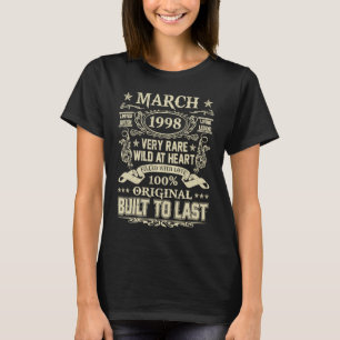 März 1998 25 Jahre alt 25. Geburtstag T-Shirt