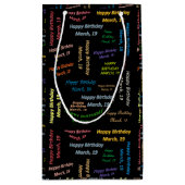 März, 19 Geburtstagsgeschenktasche Kleine Geschenktüte (Rückseite)