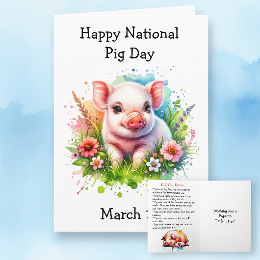 März 1. National Pig Day Funny Holidays Karte