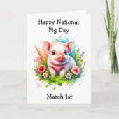 März 1. National Pig Day Funny Holidays Karte (Vorderseite)