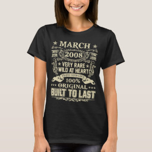 März 2008 15 Jahre alt 15 Jahre Geburtstag T-Shirt