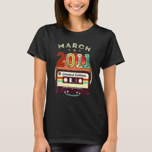 März 2011 11. Geburtstagskassettenband Vintag T-Shirt
