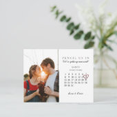 März 2020 Kalender Rosa Herz Postkarte (Stehend Vorderseite)