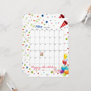 März 2022 Kalender Glückwunsch zum Geburtstag Einl Einladung