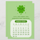 März 2025 Monatlicher Niedlicher Motivierend Kalen Einladung (Vorne/Hinten)