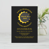 März 2025 Solar Eclipse Breakfast Aussicht Party Einladung (Stehend Vorderseite)