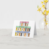 März 21. Geburtstag Cartoon Katzen Karte (Gelbe Blume)