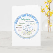 März 3. Geburtstag - Pisces Karte (Gelbe Blume)