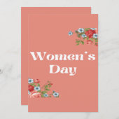 März 8 Frauentag Feiertagskarte (Vorne/Hinten)