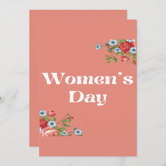 März 8 Frauentag Feiertagskarte (Vorne/Hinten)