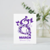 März 8 Internationaler Frauentag 2025 Postkarte (Stehend Vorderseite)