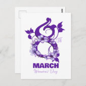 März 8 Internationaler Frauentag 2025 Postkarte (Vorne/Hinten)