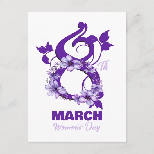 März 8 Internationaler Frauentag 2025 Postkarte (Vorderseite)