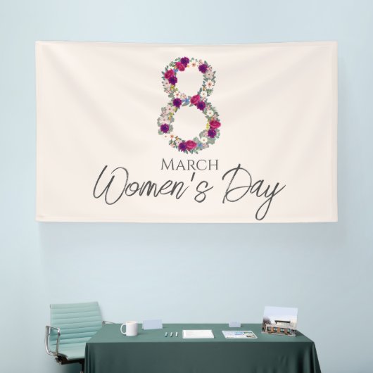 März 8 Internationaler Frauentag Banner (Messe)