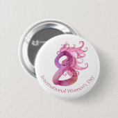 März 8. Internationaler Frauentag Button (Vorne & Hinten)