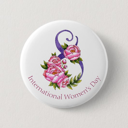 März 8. Internationaler Frauentag Button (Vorderseite)