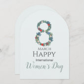 März 8 Internationaler Frauentag Einladung (Vorne/Hinten)