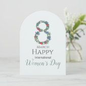 März 8 Internationaler Frauentag Einladung (Stehend Vorderseite)