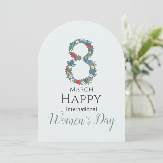 März 8 Internationaler Frauentag Einladung (Stehend Vorderseite)