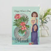 März 8. Internationaler Frauentag Feiertagskarte (Stehend Vorderseite)