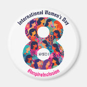 März 8 Internationaler Frauentag IWD Magnet (Vorne)