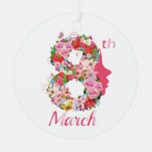 März 8. Internationaler Frauentag Ornament Aus Metall (Vorderseite)