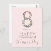 März 8 Internationaler Frauentag Postkarte (Vorne/Hinten)
