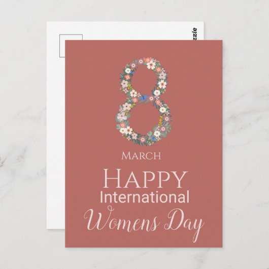 März 8 Internationaler Frauentag Postkarte (Vorne/Hinten)