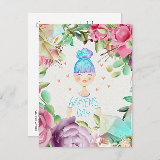 März 8. Internationaler Frauentag Postkarte (Vorne/Hinten)