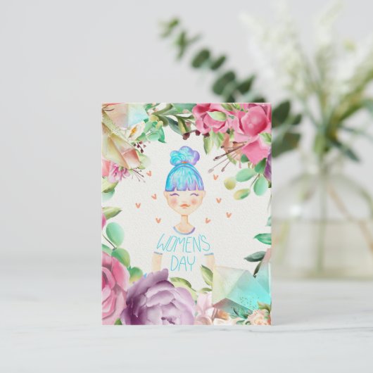 März 8. Internationaler Frauentag Postkarte (Stehend Vorderseite)