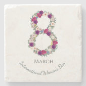 März 8. Internationaler Frauentag Steinuntersetzer (Vorderseite)