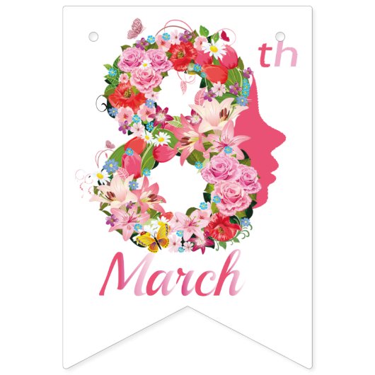 März 8. Internationaler Frauentag Wimpelkette (Zweite Fahne)