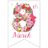 März 8. Internationaler Frauentag Wimpelkette (Dritte Fahne)