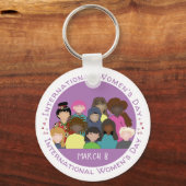 März 8 Internationaler Schlüsselanhänger zum Fraue (Vorderseite)