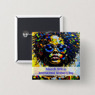 März 8 ist der Internationale Frauentag Button