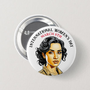 März 8 ist der Internationale Frauentag Button
