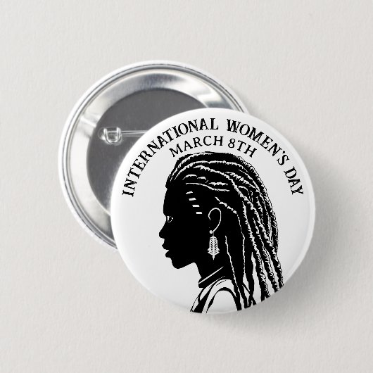 März 8 ist der Internationale Frauentag Button (Vorne & Hinten)