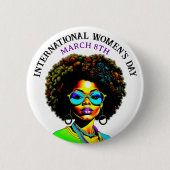 März 8 ist der Internationale Frauentag Button (Vorderseite)