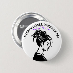 März 8 ist der Internationale Frauentag Button