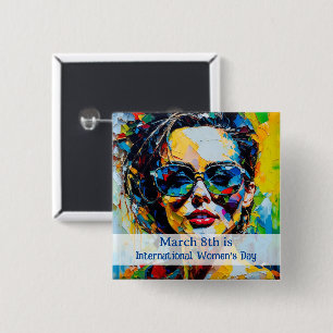 März 8 ist der Internationale Frauentag Button