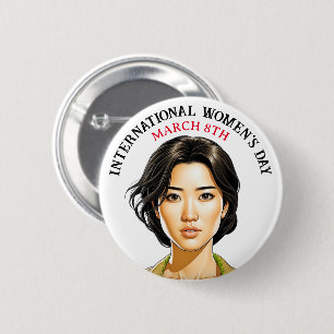 März 8 ist der Internationale Frauentag Button