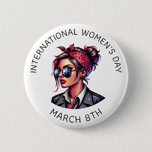 März 8 ist der Internationale Frauentag Button